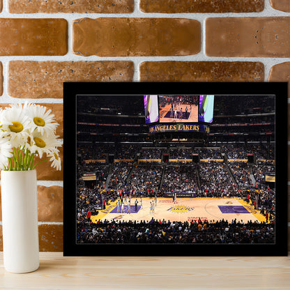 Los Angeles Lakers, Stadium Canvas, Sport Art, Gift for him, Framed Art Print Wall Decor, Picture Framed
