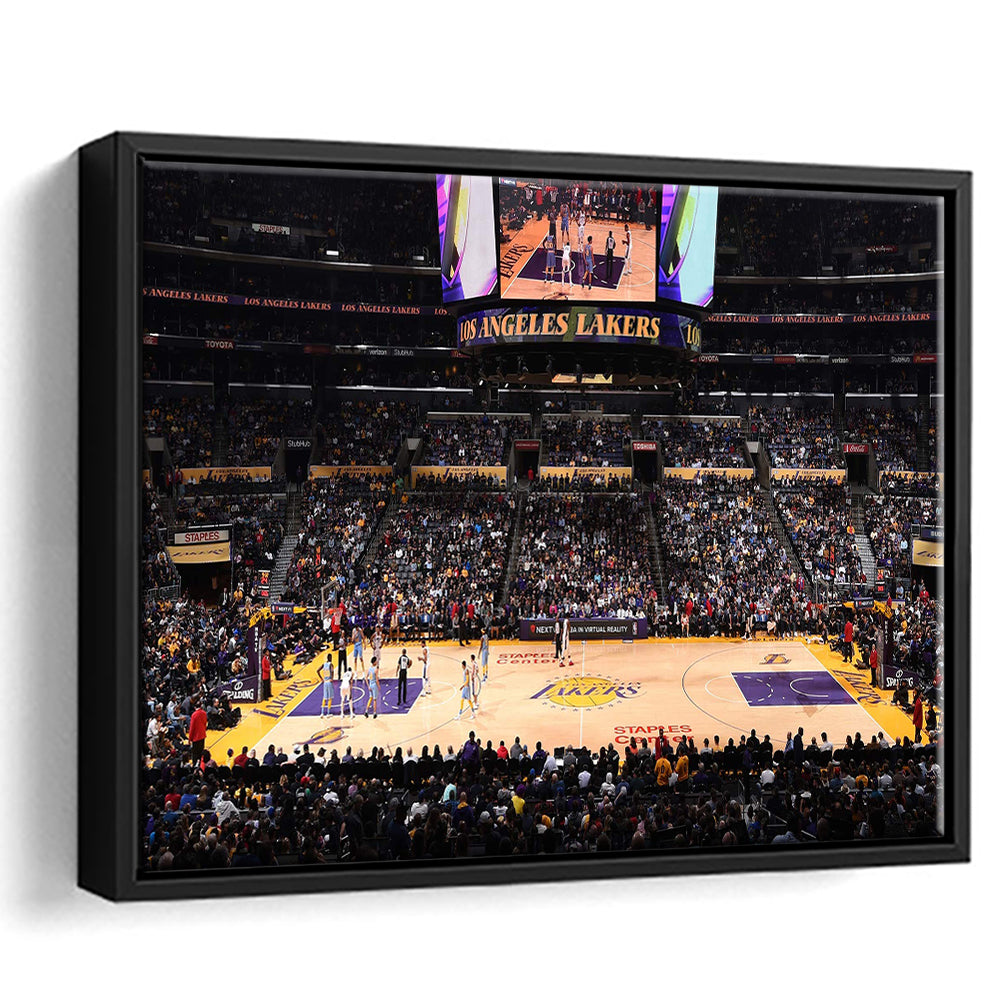 Los Angeles Lakers, Stadium Canvas, Sport Art, Framed Canvas Print Wall Art, Floating Frame