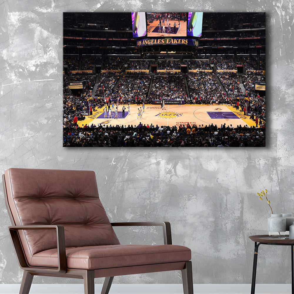 Los Angeles Lakers, Stadium Canvas, Sport Art, Gift for him, Man Cave Decor, Art Print, Canvas Print Wall Art