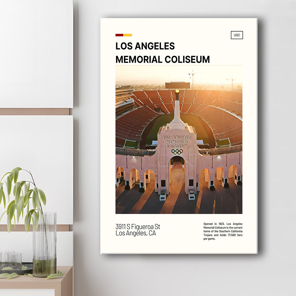 Los Angeles Memorial Coliseum Print, USC Trojans Stadium Canvas Art, Fan Gifts, Sport Art, Canvas Print Wall Art