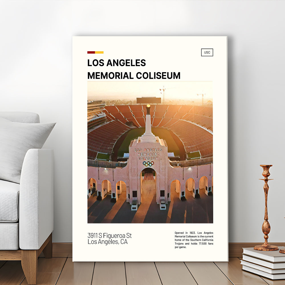 Los Angeles Memorial Coliseum Print, USC Trojans Stadium Canvas Art, Fan Gifts, Sport Art, Canvas Print Wall Art