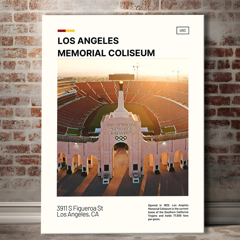 Los Angeles Memorial Coliseum Print, USC Trojans Stadium Canvas Art, Fan Gifts, Sport Art, Canvas Print Wall Art