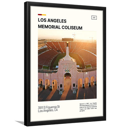 Los Angeles Memorial Coliseum Print, USC Trojans Stadium Art, Gifts for him, Sport Art, Framed Art Print Wall Decor