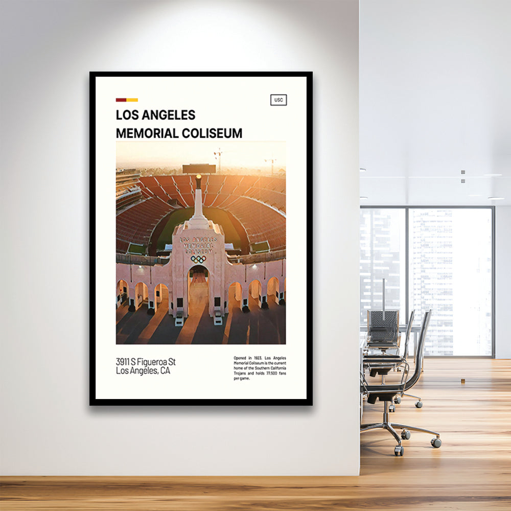 Los Angeles Memorial Coliseum Print, USC Trojans Stadium Art, Gifts for him, Sport Art, Framed Art Print Wall Decor