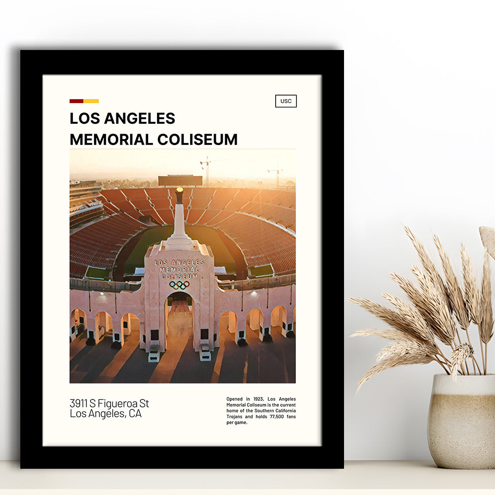 Los Angeles Memorial Coliseum Print, USC Trojans Stadium Art, Gifts for him, Sport Art, Framed Art Print Wall Decor