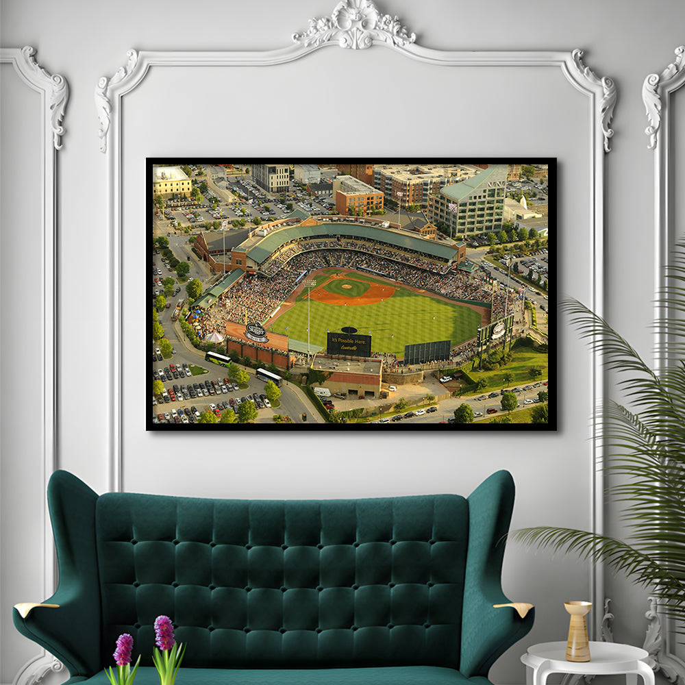 Louisville Slugger Baseball Field, Stadium Canvas, Sport Art, Gift for him, Framed Art Print Wall Decor, Picture Framed