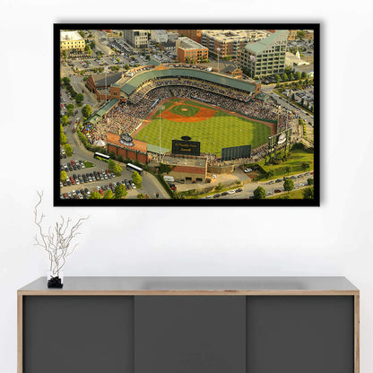 Louisville Slugger Baseball Field, Stadium Canvas, Sport Art, Gift for him, Framed Art Print Wall Decor, Picture Framed