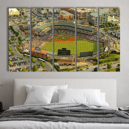 Louisville Slugger Baseball Field, Stadium Canvas, Sport Art, 5 Panel B, Extra Large Canvas, Canvas Print Wall Art