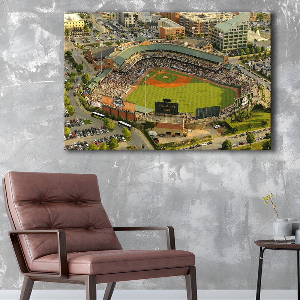 Louisville Slugger Baseball Field, Stadium Canvas, Sport Art, Gift for him, Man Cave Decor, Art Print, Canvas Print Wall Art