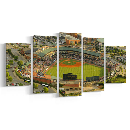 Louisville Slugger Baseball Field, Stadium Canvas, Sport Art, Gift for him, 5 Panel, Large Canvas, Canvas Print Wall Art