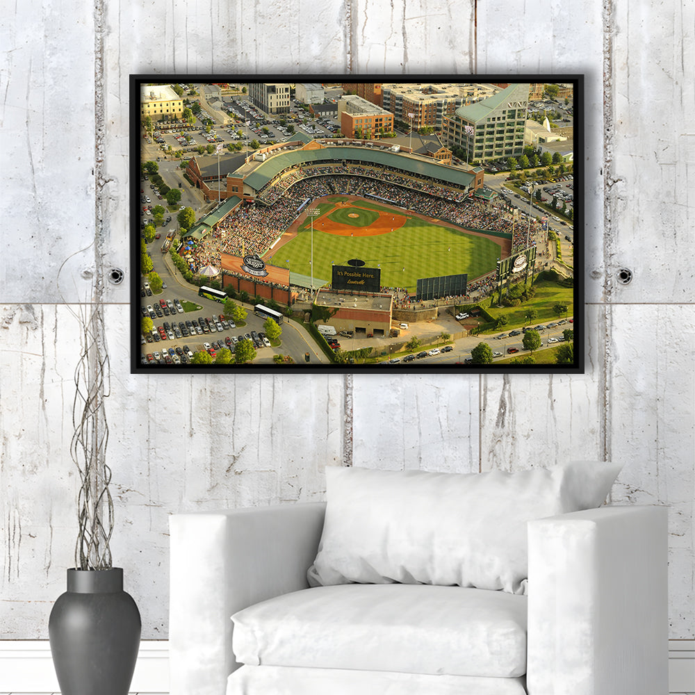 Louisville Slugger Baseball Field, Stadium Canvas, Sport Art, Framed Canvas Print Wall Art, Floating Frame