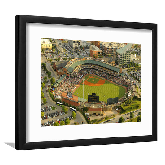 Louisville Slugger Baseball Field, Stadium Canvas, Sport Art, Gift for him, White Border Framed Art Print Wall Decor