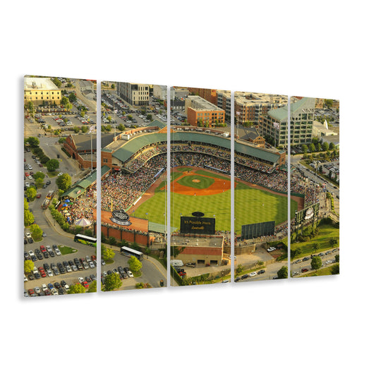 Louisville Slugger Baseball Field, Stadium Canvas, Sport Art, 5 Panel B, Extra Large Canvas, Canvas Print Wall Art