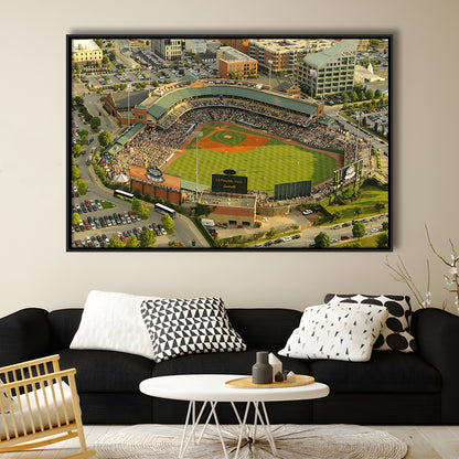 Louisville Slugger Baseball Field, Stadium Canvas, Sport Art, Framed Canvas Print Wall Art, Floating Frame