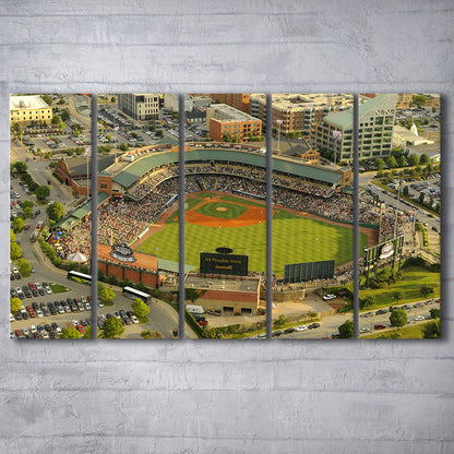 Louisville Slugger Baseball Field, Stadium Canvas, Sport Art, 5 Panel B, Extra Large Canvas, Canvas Print Wall Art