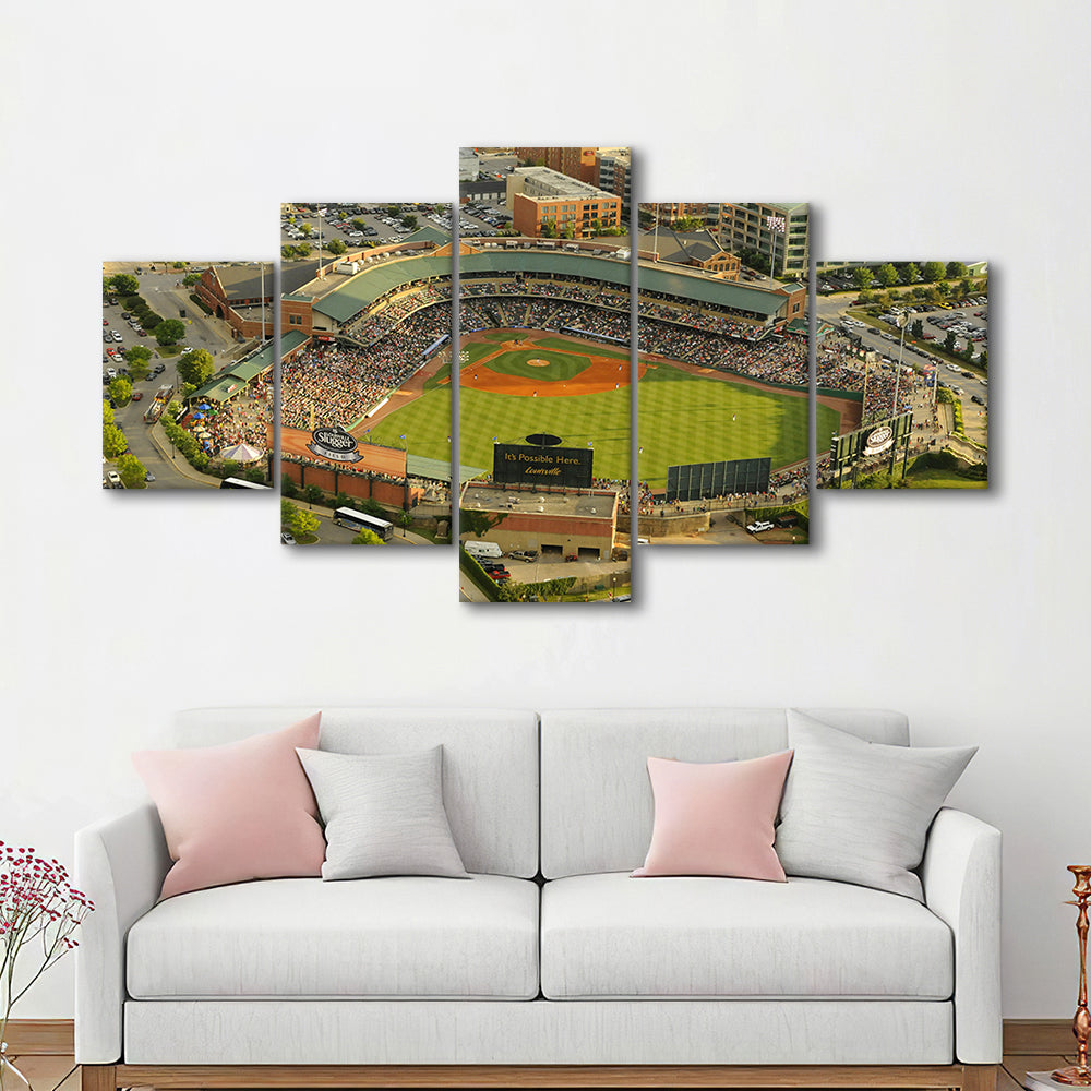 Louisville Slugger Baseball Field, Stadium Canvas, Sport Art, Gift for him, 5 Panel, Large Canvas, Canvas Print Wall Art
