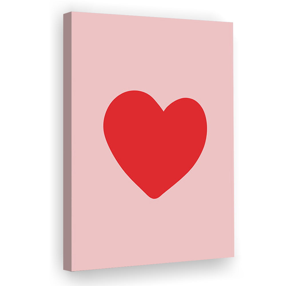 Love Heart Print Pink Print Wall Art Pink Wall Print Red Print , Canvas Prints Wall Art