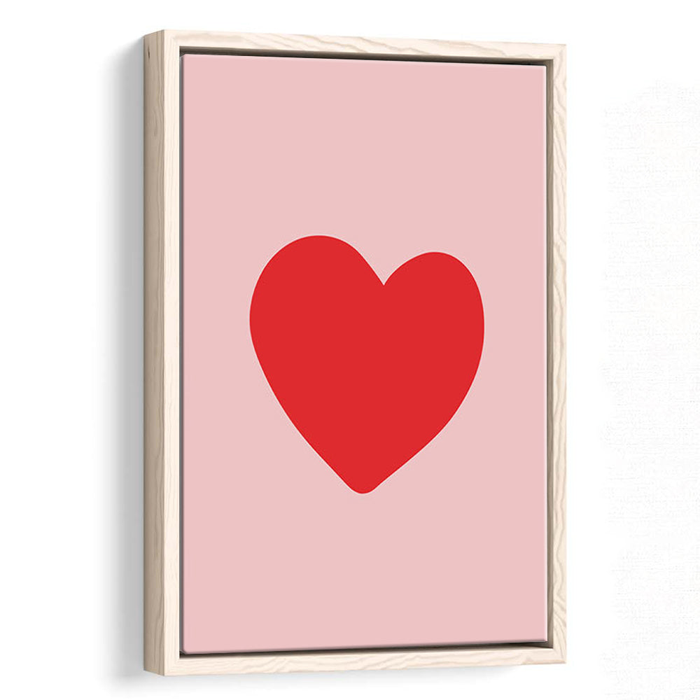 Love Heart Print Pink Print Wall Art Pink Wall Print Red Print , Framed Canvas Prints Wall Art