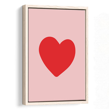 Love Heart Print Pink Print Wall Art Pink Wall Print Red Print , Framed Canvas Prints Wall Art
