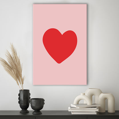 Love Heart Print Pink Print Wall Art Pink Wall Print Red Print , Canvas Prints Wall Art