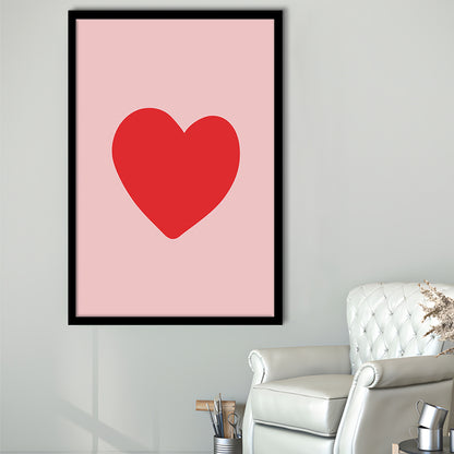 Love Heart Print Pink Print Wall Art Pink Wall Print Red Print , Framed Art Prints Wall Decor