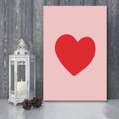 Love Heart Print Pink Print Wall Art Pink Wall Print Red Print , Canvas Prints Wall Art