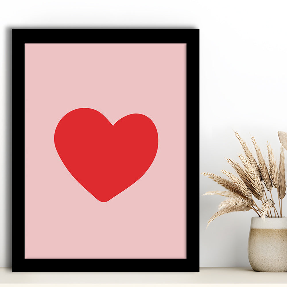 Love Heart Print Pink Print Wall Art Pink Wall Print Red Print , Framed Art Prints Wall Decor