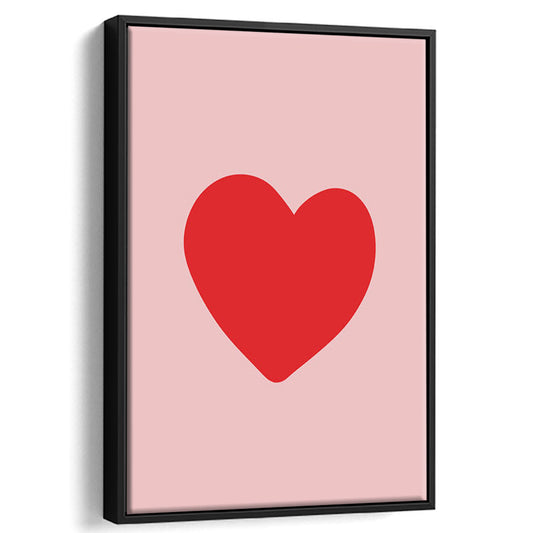 Love Heart Print Pink Print Wall Art Pink Wall Print Red Print , Framed Canvas Prints Wall Art