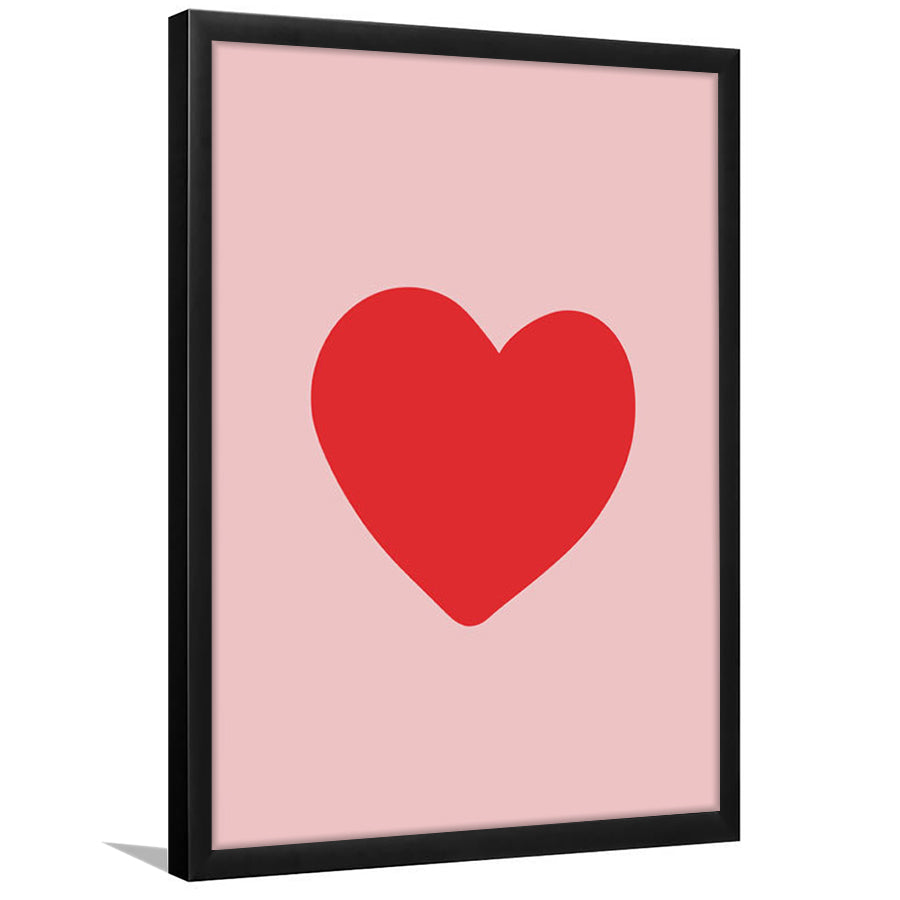 Love Heart Print Pink Print Wall Art Pink Wall Print Red Print , Framed Art Prints Wall Decor