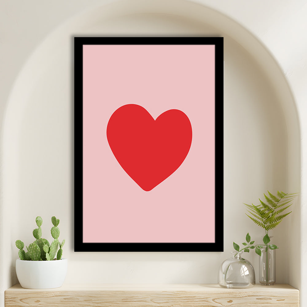Love Heart Print Pink Print Wall Art Pink Wall Print Red Print , Framed Art Prints Wall Decor