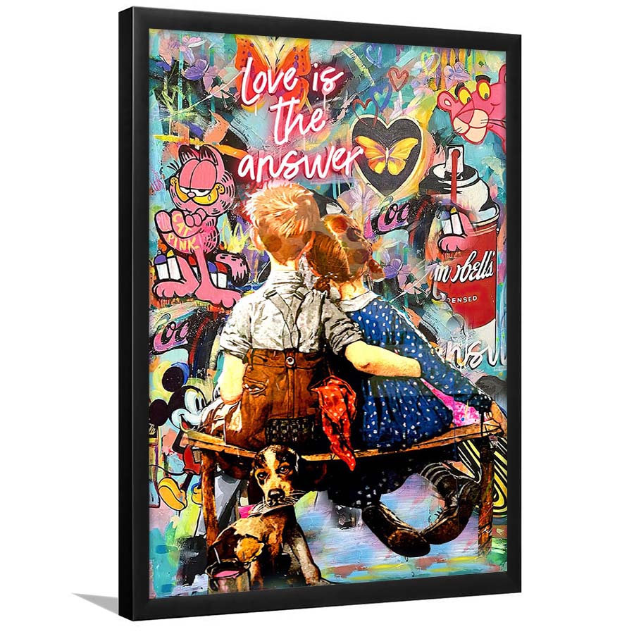 Love Is The Answer Mixed Media, Framed Art Print, Picture Framed Wall Art Decor