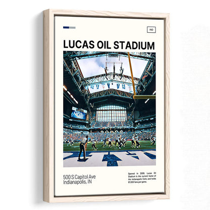 Lucas Oil Stadium Print, Indianapolis Colts Stadium Canvas Art, Man Cave Gift, Floating Framed Canvas Print Wall Art