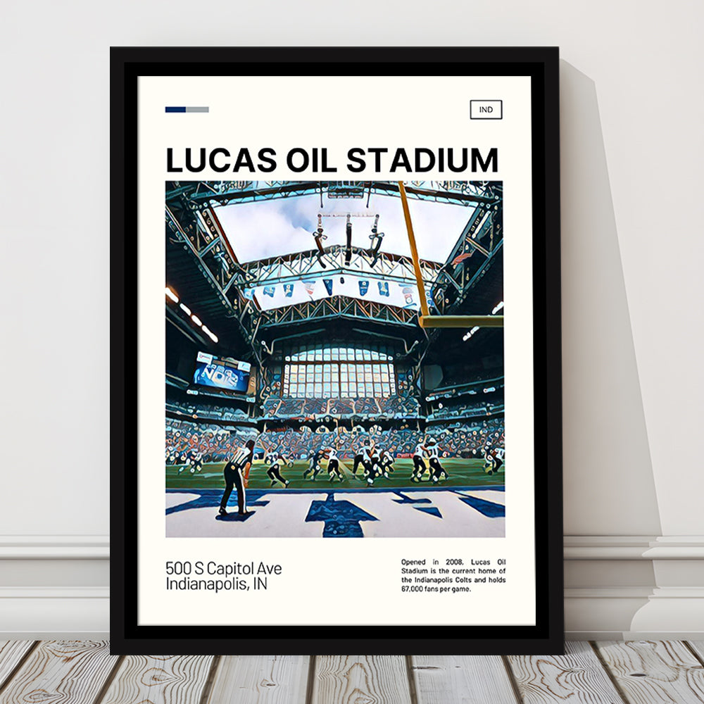 Lucas Oil Stadium Print, Indianapolis Colts Stadium Canvas Art, Man Cave Gift, Floating Framed Canvas Print Wall Art