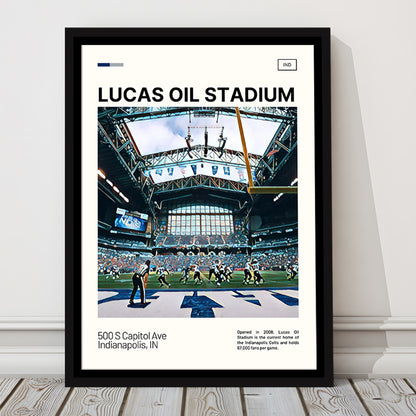 Lucas Oil Stadium Print, Indianapolis Colts Stadium Canvas Art, Man Cave Gift, Floating Framed Canvas Print Wall Art
