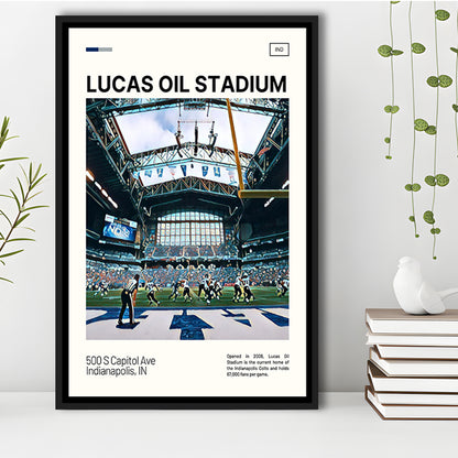 Lucas Oil Stadium Print, Indianapolis Colts Stadium Canvas Art, Man Cave Gift, Floating Framed Canvas Print Wall Art