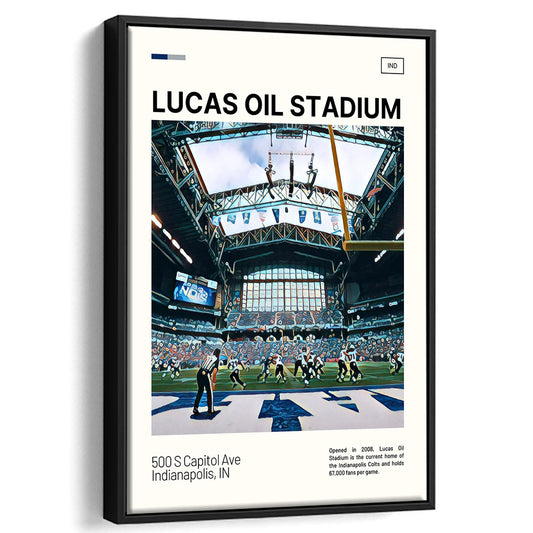 Lucas Oil Stadium Print, Indianapolis Colts Stadium Canvas Art, Man Cave Gift, Floating Framed Canvas Print Wall Art
