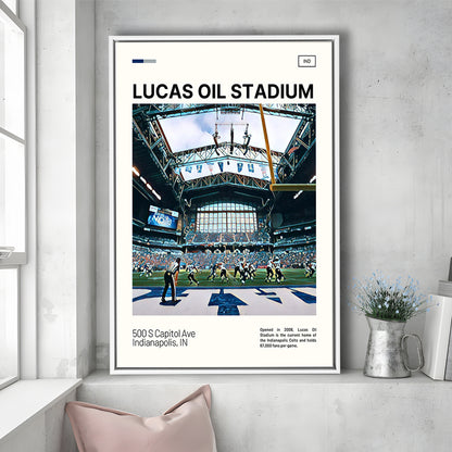 Lucas Oil Stadium Print, Indianapolis Colts Stadium Canvas Art, Man Cave Gift, Floating Framed Canvas Print Wall Art