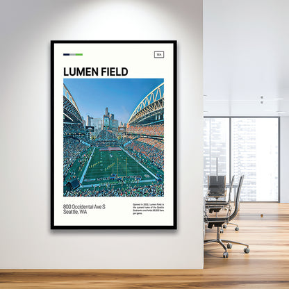 Lumen Field Print, Seattle Seahawks Stadium Art, Gifts for him, Sport Art, Framed Art Print Wall Decor