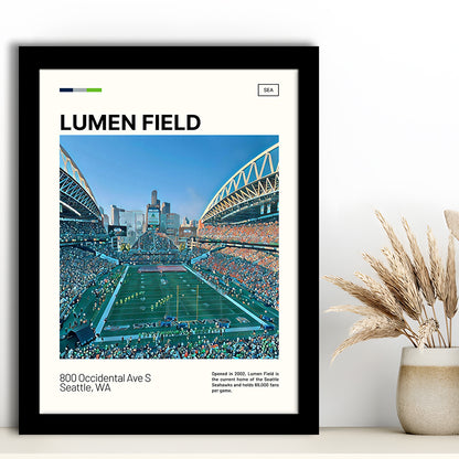 Lumen Field Print, Seattle Seahawks Stadium Art, Gifts for him, Sport Art, Framed Art Print Wall Decor