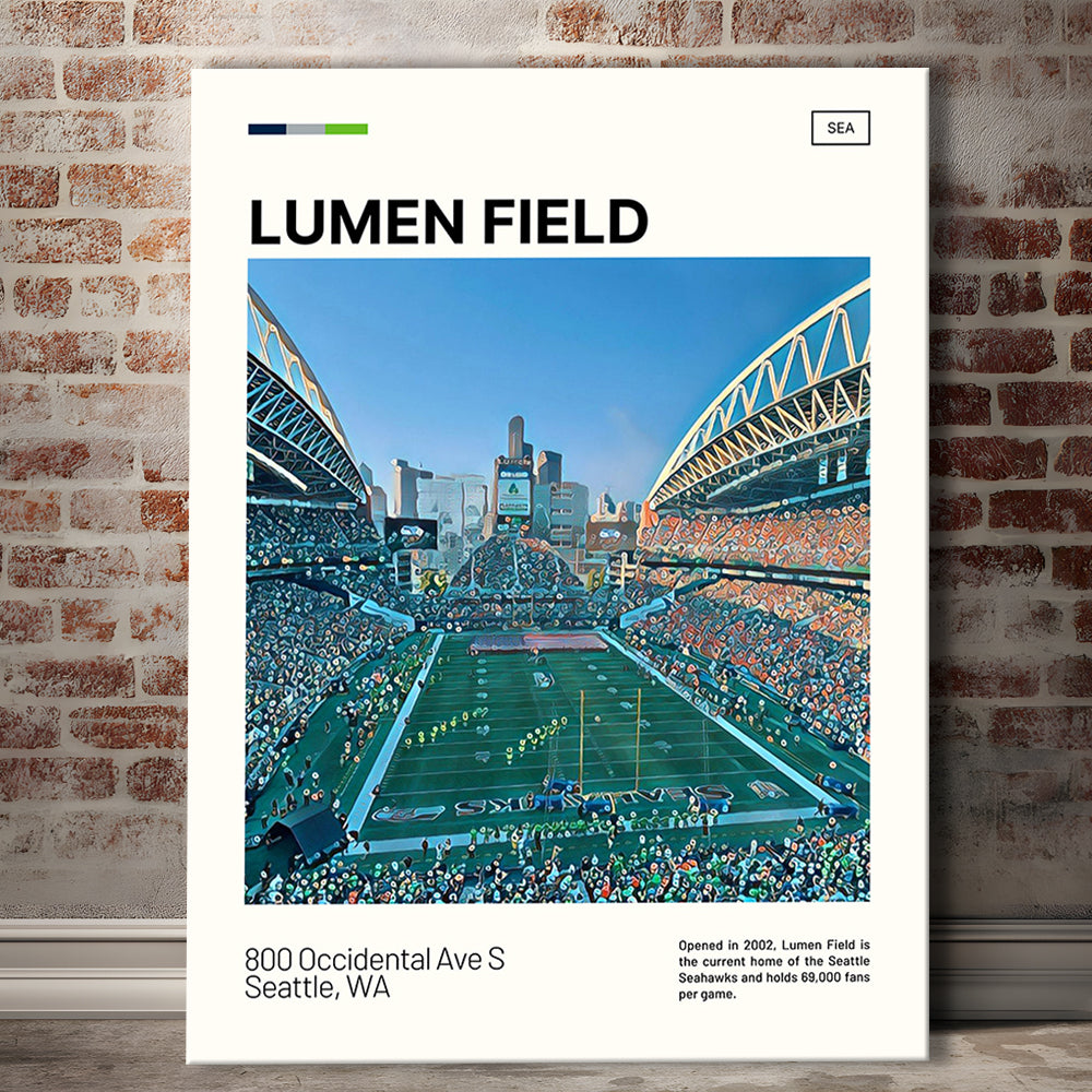Lumen Field Print, Seattle Seahawks Stadium Canvas Art, Fan Gifts, Sport Art, Canvas Print Wall Art