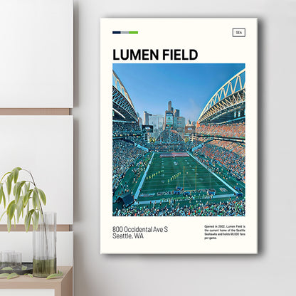Lumen Field Print, Seattle Seahawks Stadium Canvas Art, Fan Gifts, Sport Art, Canvas Print Wall Art