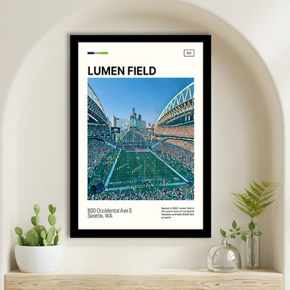 Lumen Field Print, Seattle Seahawks Stadium Art, Gifts for him, Sport Art, Framed Art Print Wall Decor