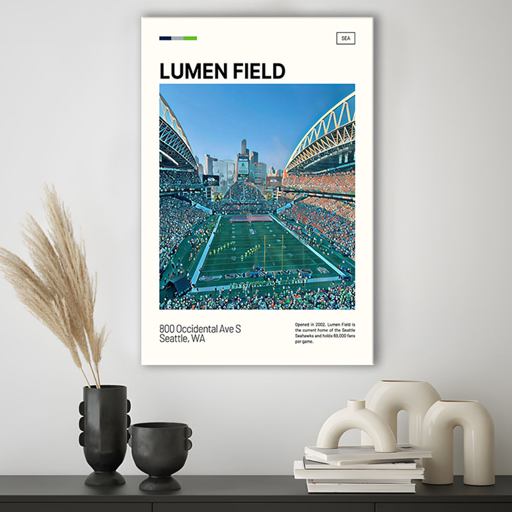 Lumen Field Print, Seattle Seahawks Stadium Canvas Art, Fan Gifts, Sport Art, Canvas Print Wall Art
