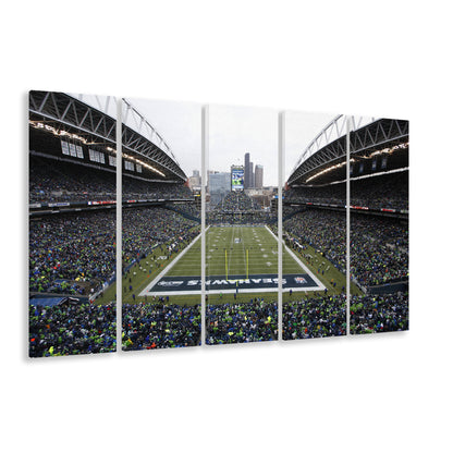 Lumen Field, Stadium Canvas, Sport Art, 5 Panel B, Extra Large Canvas, Canvas Print Wall Art