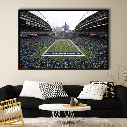 Lumen Field, Stadium Canvas, Sport Art, Framed Canvas Print Wall Art, Floating Frame