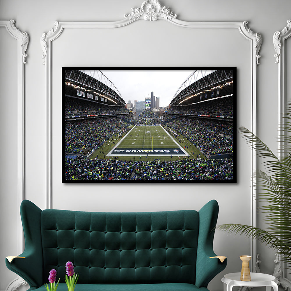 Lumen Field, Stadium Canvas, Sport Art, Gift for him, Framed Art Print Wall Decor, Picture Framed