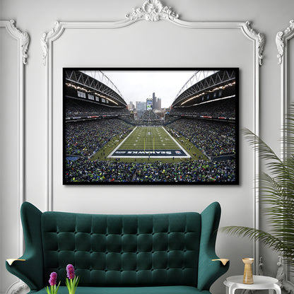 Lumen Field, Stadium Canvas, Sport Art, Gift for him, Framed Art Print Wall Decor, Picture Framed