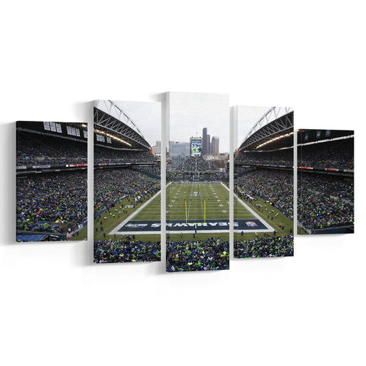 Lumen Field, Stadium Canvas, Sport Art, Gift for him, 5 Panel, Large Canvas, Canvas Print Wall Art