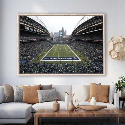 Lumen Field, Stadium Canvas, Sport Art, Framed Canvas Print Wall Art, Floating Frame
