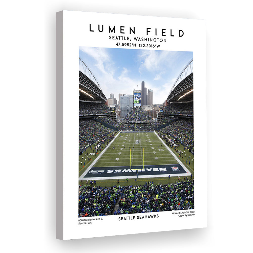 Lumen Field, Seattle Seahawks Football Stadium Wall Art Print, Sport Art Print, Canvas Prints Wall Art, Man Cave Decor